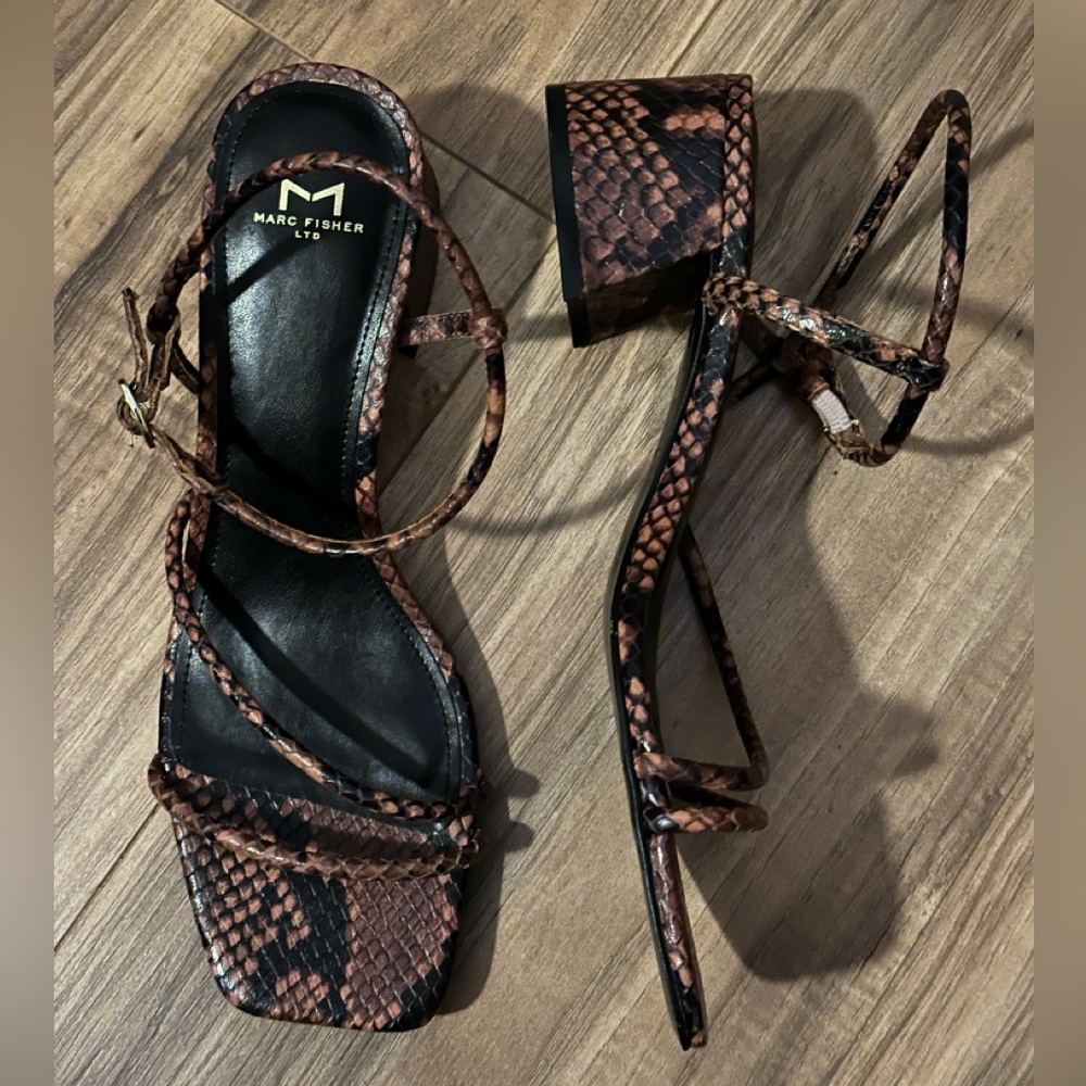 Marc Fisher Snakeskin Pattern Sandals - Picture 6 of 7